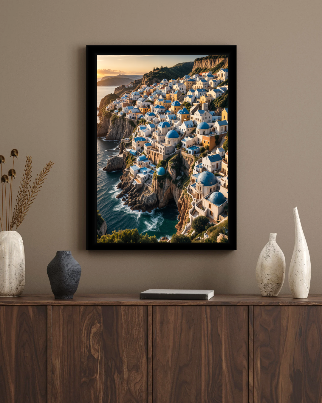Sunset Over Greek Isles Wall Frame