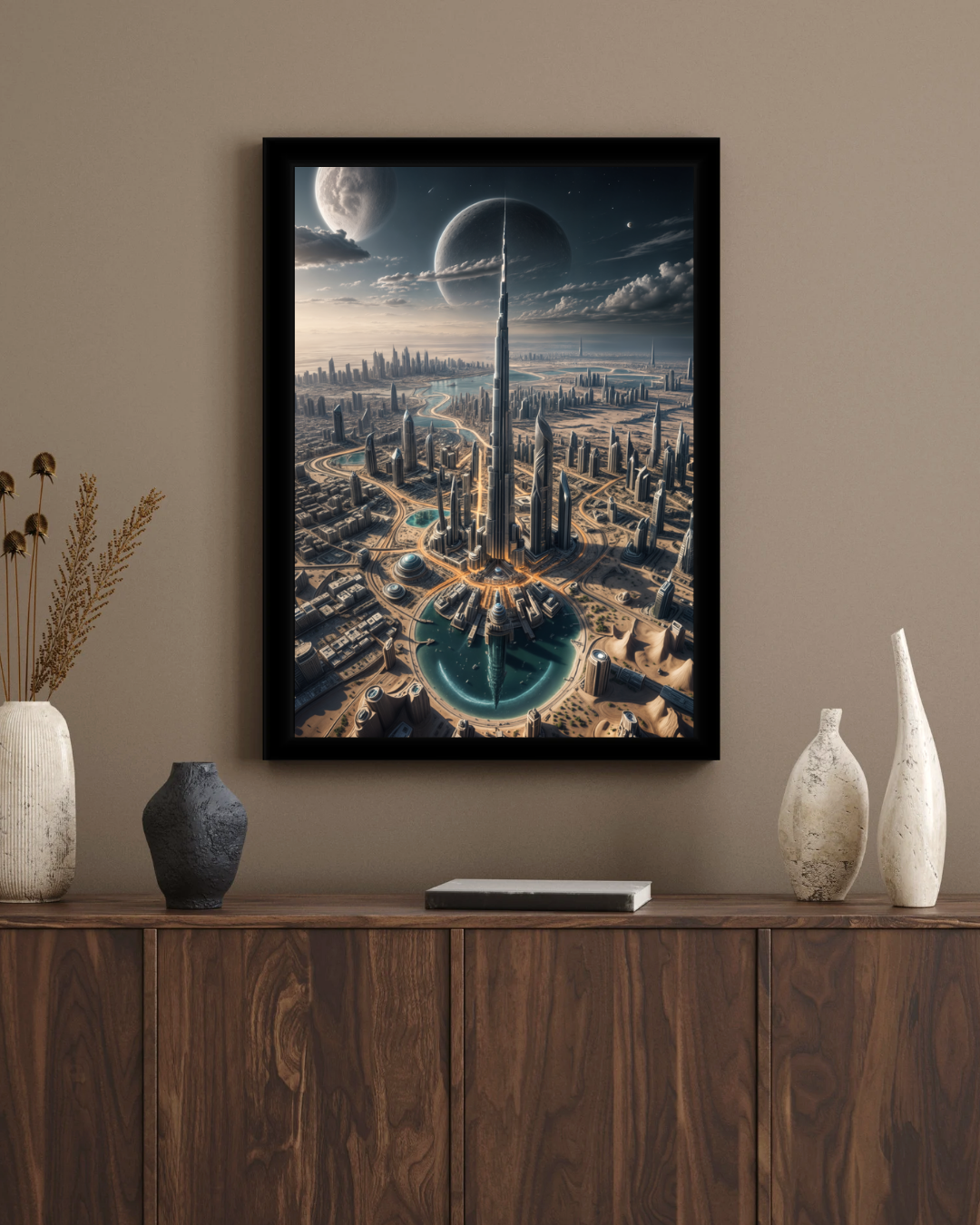 Dubai Lunar Spire Wall Frame