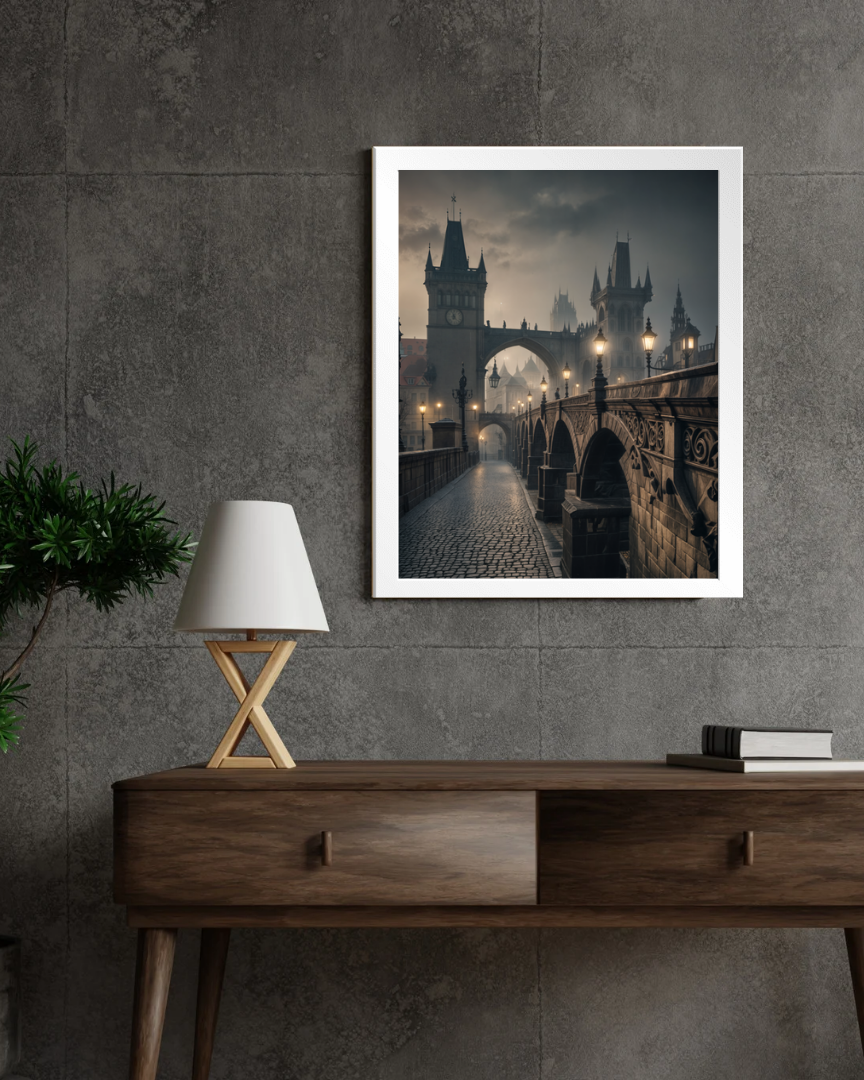 Prague's Stone Serenade Wall Frame