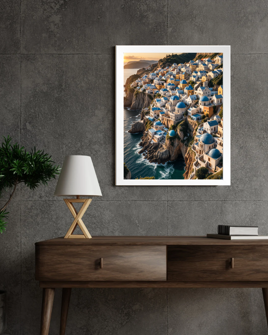 Sunset Over Greek Isles Wall Frame