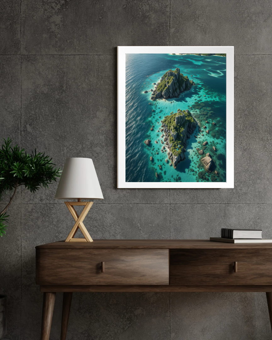 Azure Archipelago Wall Frame