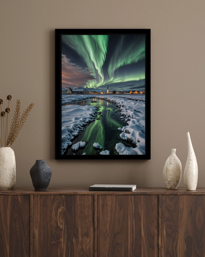 Finnish Aurora Reflections Wall Frame