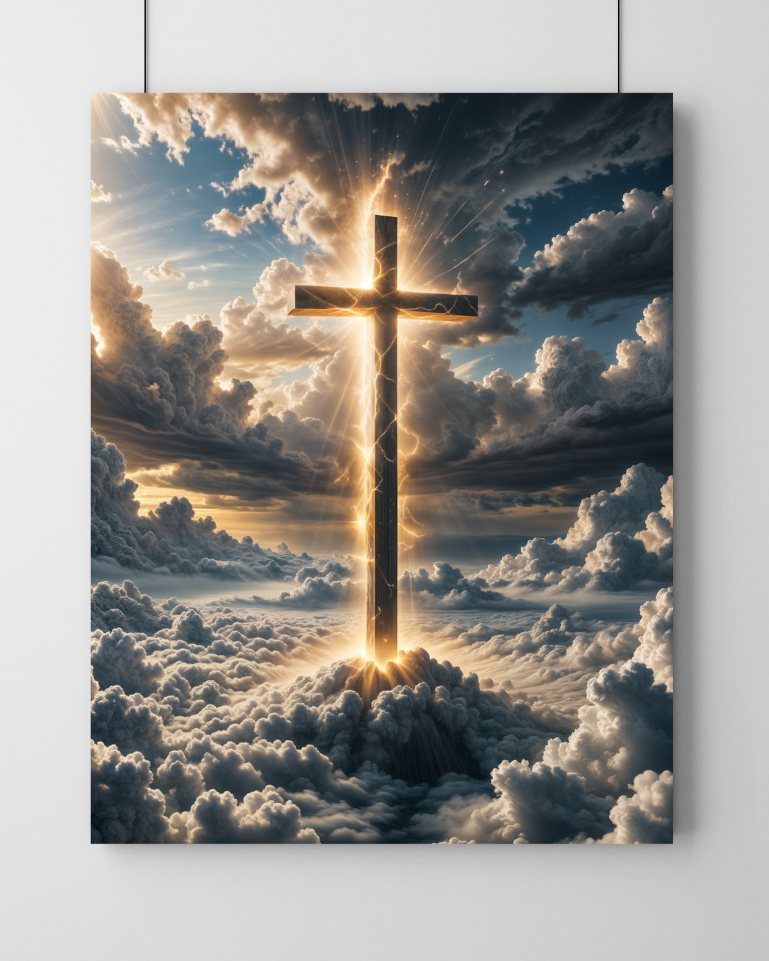 The Cross Above the Clouds - Christian Wall Frame