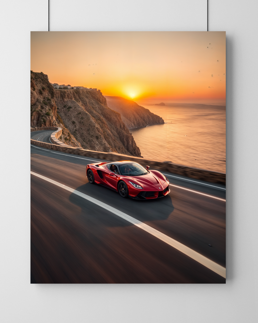Ferrari's Coastal Dawn Wall Frame