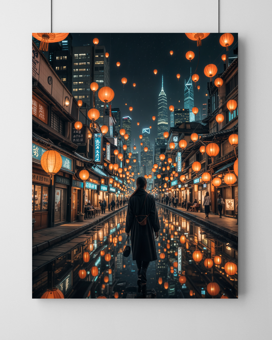 Seoul's Lantern Night Wall Frame