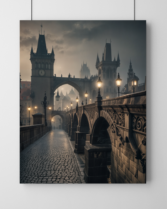 Prague's Stone Serenade Wall Frame
