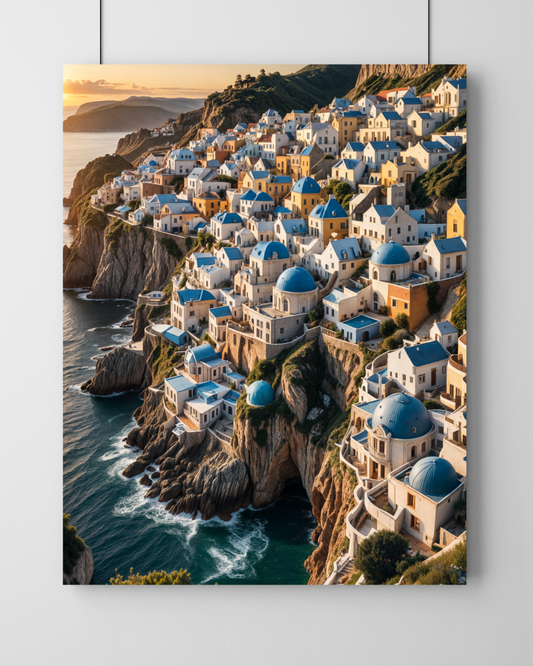 Sunset Over Greek Isles Wall Frame
