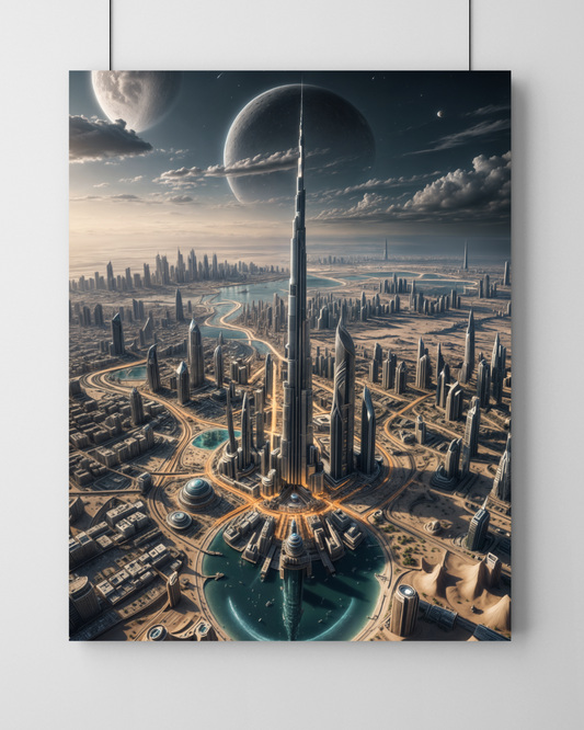 Dubai Lunar Spire Wall Frame