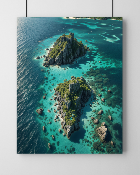 Azure Archipelago Wall Frame