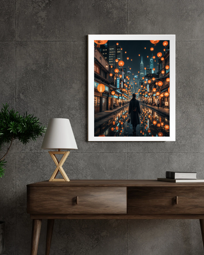 Seoul's Lantern Night Wall Frame