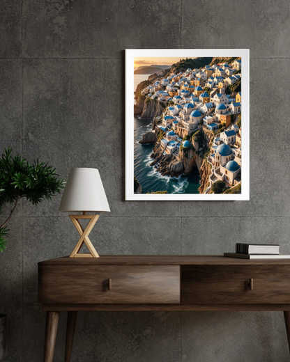 Sunset Over Greek Isles Wall Frame